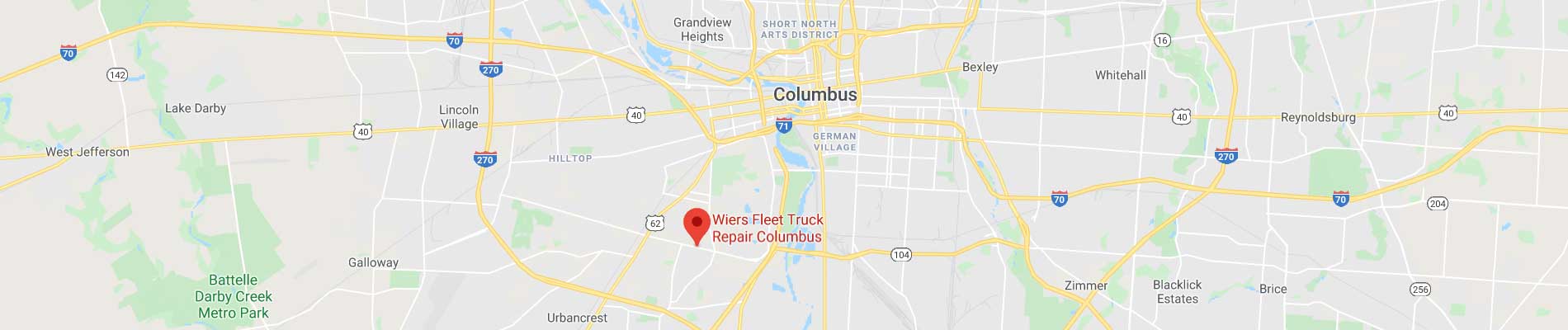 map location of wiers fleet truck repair columbus, oh