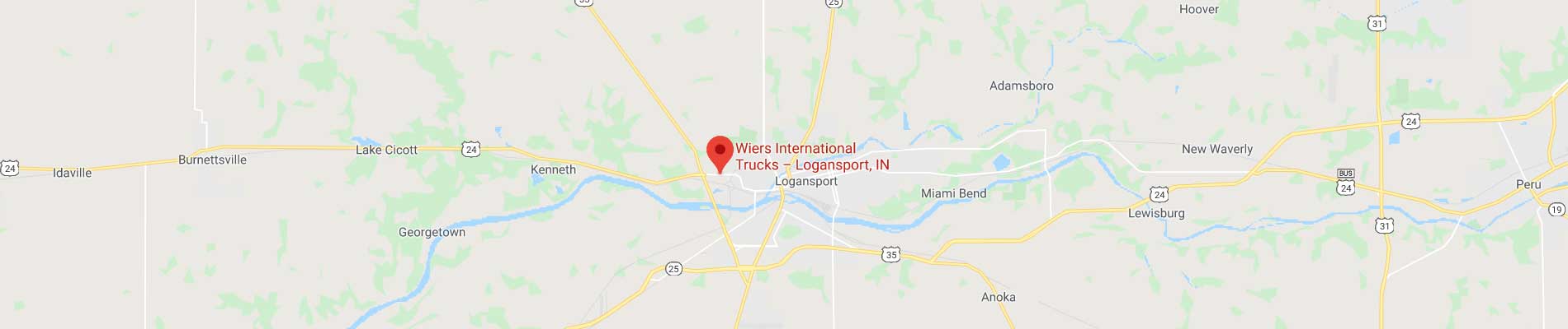 map location of wiers international trucks dealer logansport in